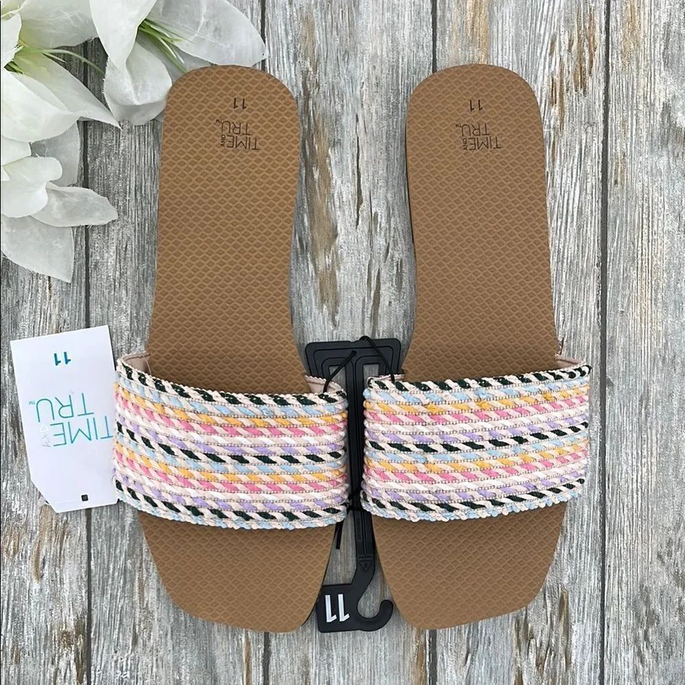 Women’s Woven Slide Sandals Shoes Size 11